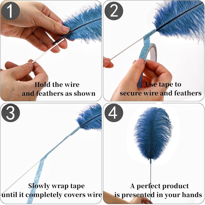Holmgren Turquoise Ostrich Feathers Bulk - 20pcs Making Kit 22 Inch Boho Ostrich Feathers for Vase, Floral Arrangement, Wedding Party Centerpieces and Home Decorations (Turquoise) - Image 3